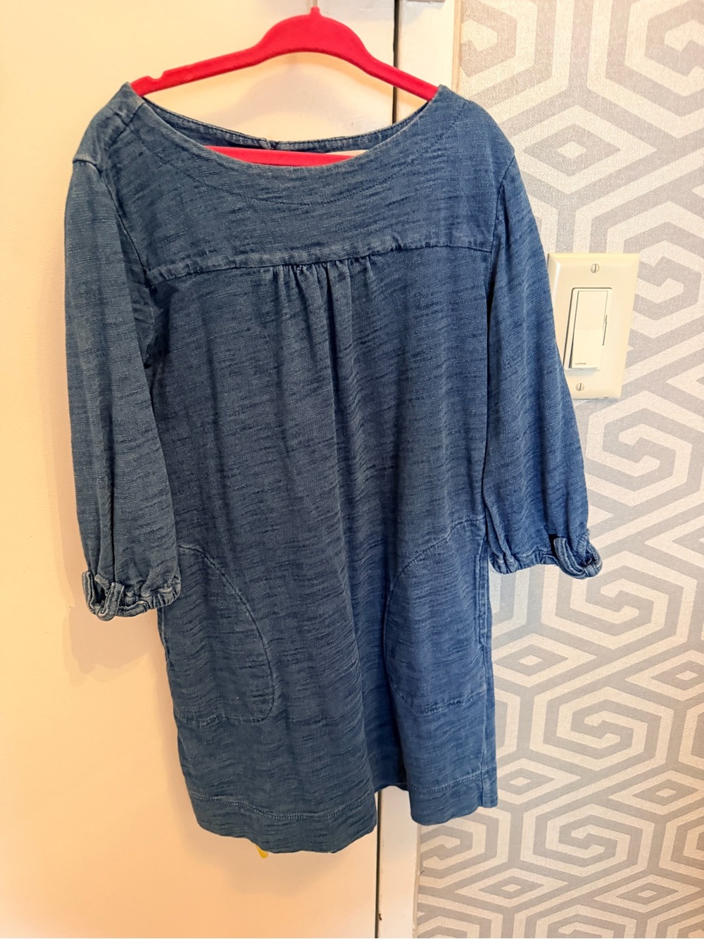 Crewcuts Girls' Blue Denim-Look Casual Dress